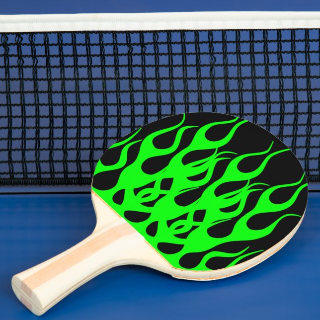 Green Flame Graphics Ping Pong Paddle (Insitu)