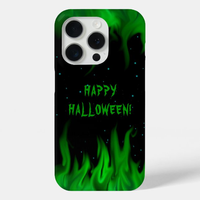 Green Flames in the Starlight Sky Case-Mate iPhone Case (Back)