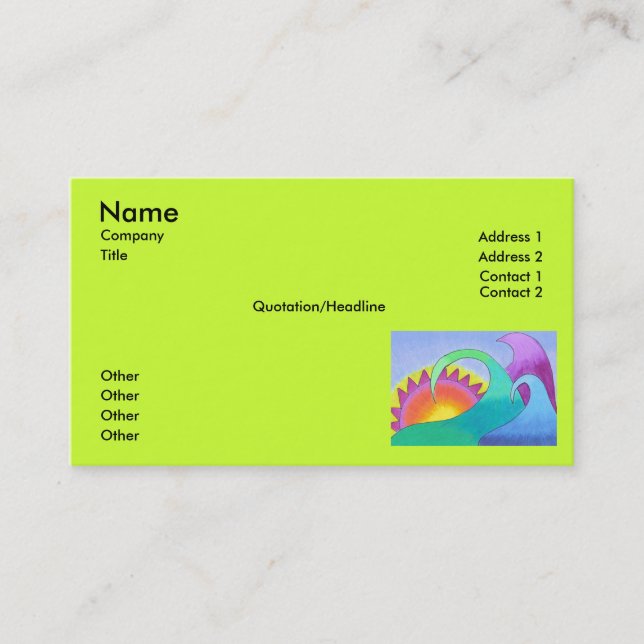 Green Flash Business Card Template (Front)
