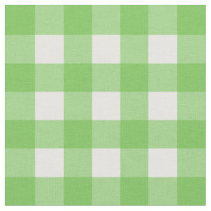 Green Flash & White Gingham Check Fabric