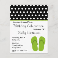 Green Flip Flops / Polka Dots Birthday Party