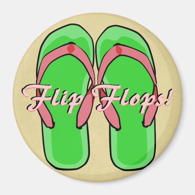 Green Flipflops Magnet (Front)