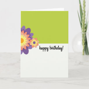 Green Floral Birthday Card