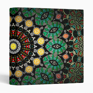 Green Floral Boho Ornate Mandala Binder