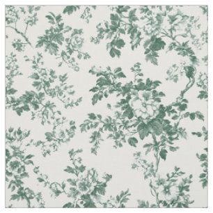 Green Floral Branch Repeat Fabric
