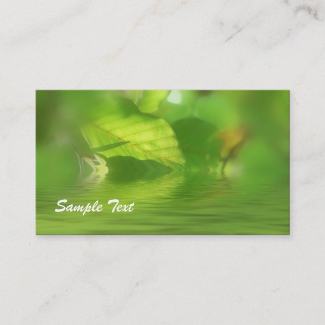 Green Floral Business Card (Front)