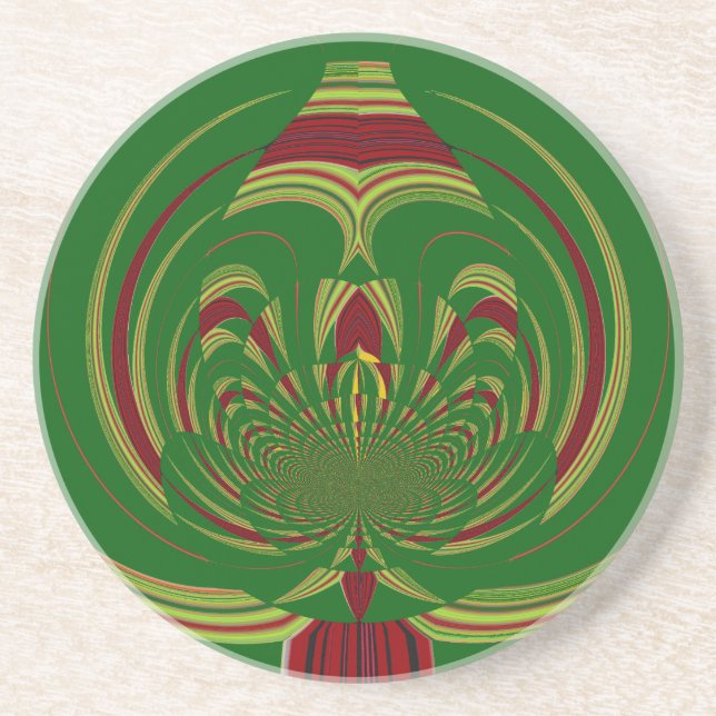 Green Floral Coaster (Front)