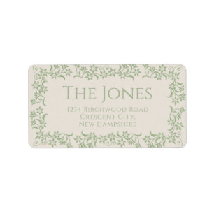 Green Floral Cottagecore Return Shipping Labels