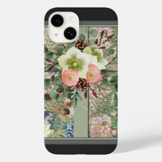 Green Floral Cross Case-Mate iPhone 14 Case