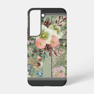 Green Floral Cross Samsung Galaxy Case