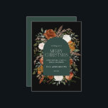 Green floral elegant botanical elegant arch holiday card<br><div class="desc">Rustic watercolor floral Christmas card design. With beautiful rust,  terracotta,  black and sage green pampas grass eucalyptus  botanical watercolor details. This modern holiday design is sure to set the style for your holiday season</div>