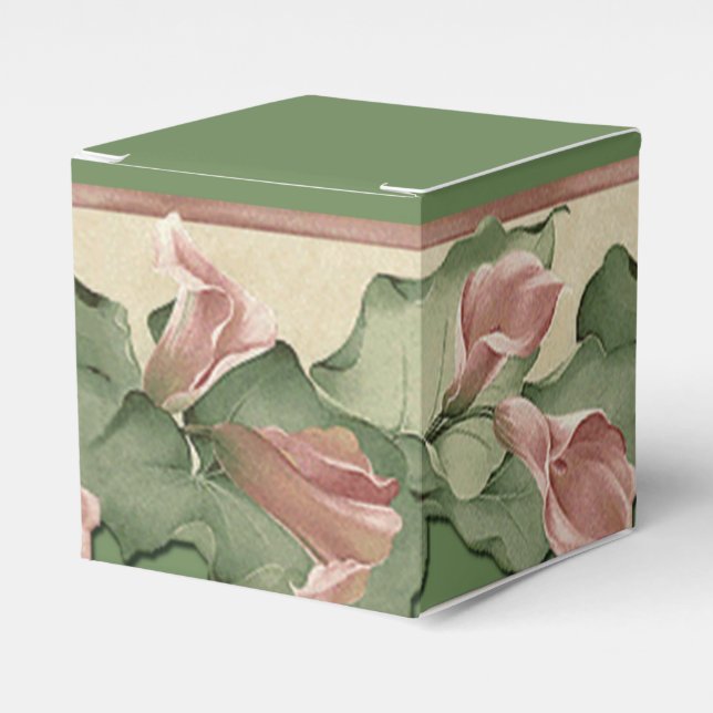 Green Floral Favour Box (Front Side)
