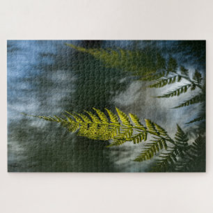 Green Floral Fern Nature Photo Jigsaw Puzzle