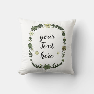 Green Floral Gift Throw Pillow