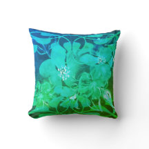 Green Floral Graphic Art Pillow for all