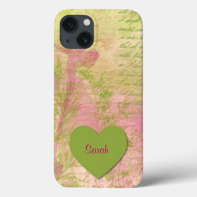 Green Floral Heart Case-Mate iPhone Case (Back)