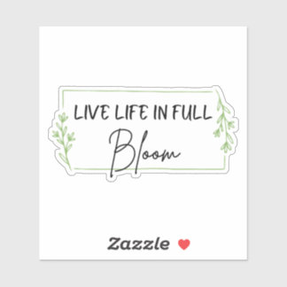 Green Floral Inspirational Vinyl Sticker