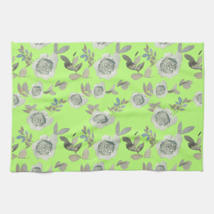 Green Floral Kitchen Towel