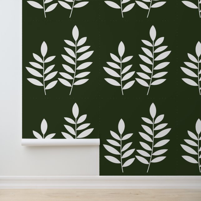 Green Floral Leaf Watercolor Botanical Fall Wallpaper (Application)