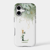 Green Floral Letter L Case-Mate iPhone Case