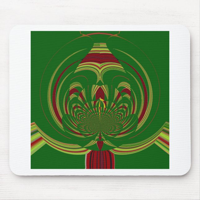 Green Floral. Modern Tribal Edgy design Mouse Pad (Front)