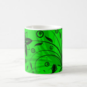 Green Floral Mug