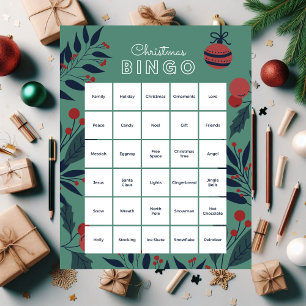 Green Floral Noël Bingo Jigsaw Puzzle Puzzle