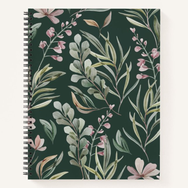 Green Floral  Notebook (Front)