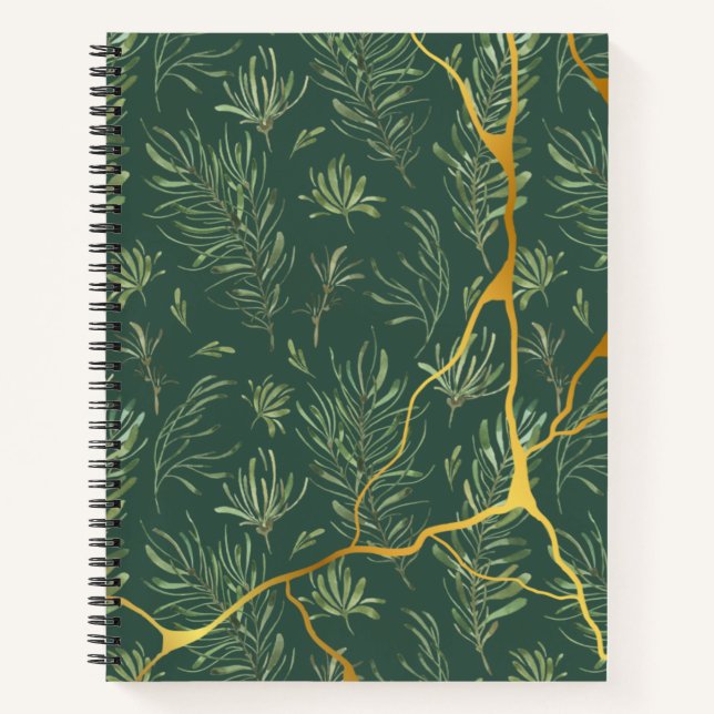 Green Floral  Notebook (Front)