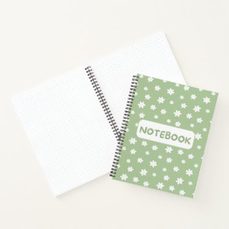 Green Floral Notebook – Minimalist Stationery