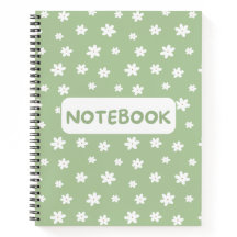Green Floral Notebook – Minimalist Stationery