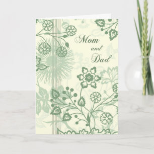 Green Floral Parents Carte de remerciements du jou