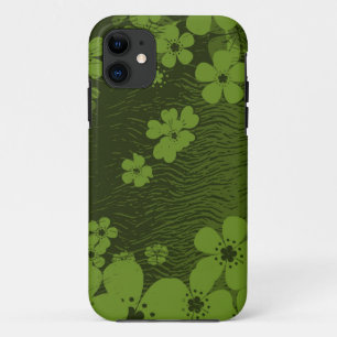 Green floral pattern iPhone 11 case