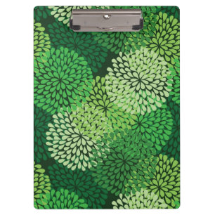 Green floral pattern clipboard