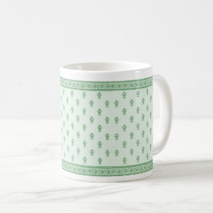 Green Floral Pattern Coffee Mug