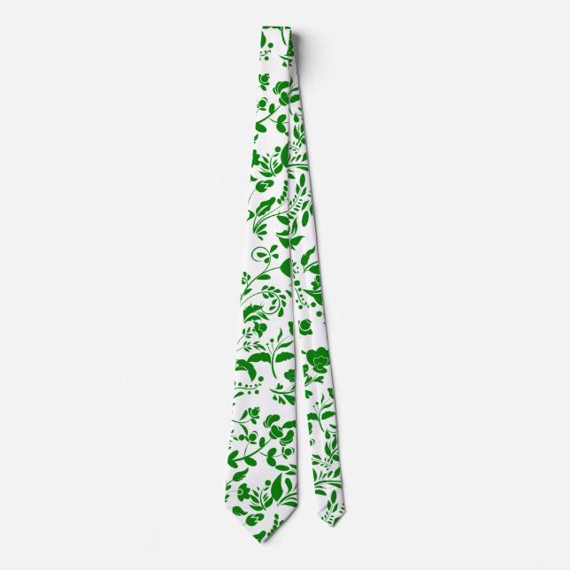 Green Floral Pattern G01. No BG Tie (Front)