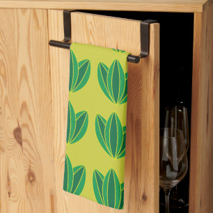 Green Floral Pattern Kitchen Towel