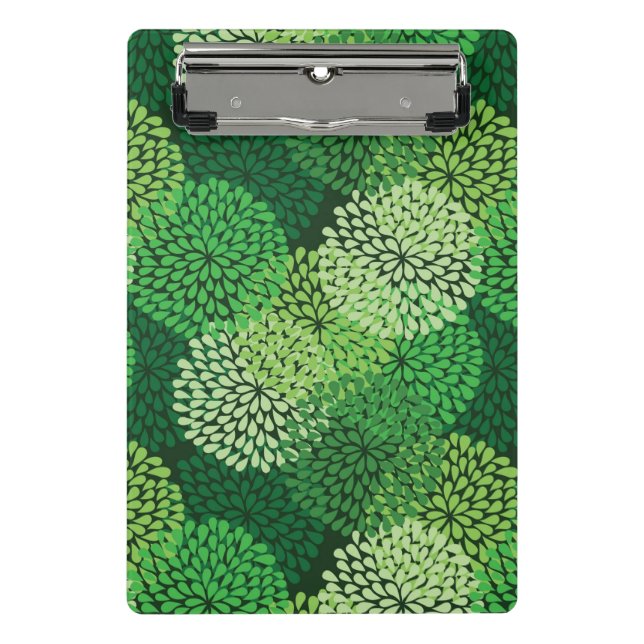 Green floral pattern mini clipboard (Front)