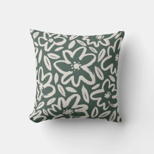 Green Floral Pattern Pillow