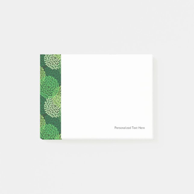 Green floral pattern post-it notes (Front)