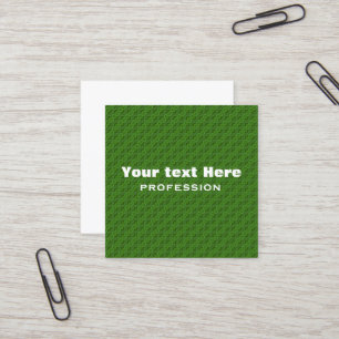 Green floral pattern square business card