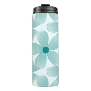 Green floral pattern. thermal tumbler