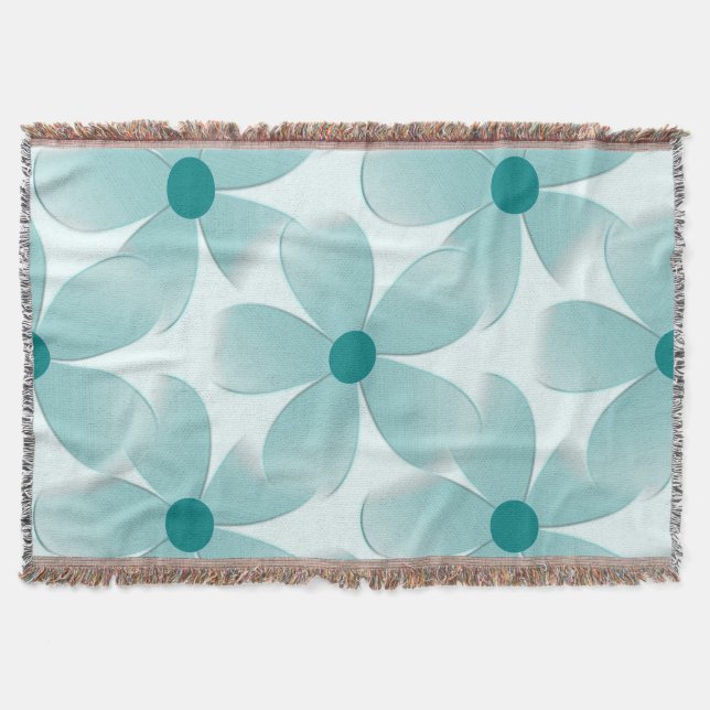 Green floral pattern. throw blanket (Front)