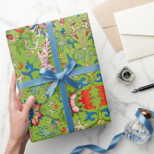 Green Floral pattern Wrapping Paper