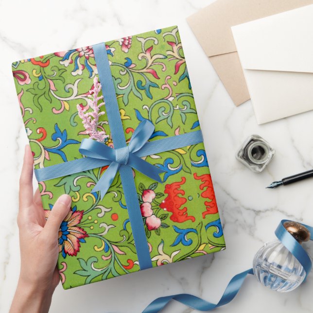 Green Floral pattern Wrapping Paper (Gifting)
