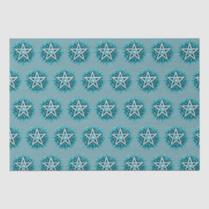 Green Floral Pentagram Witch Green Halloween Tissue Paper