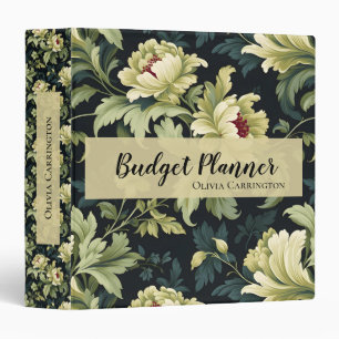Green Floral Personalized Binder