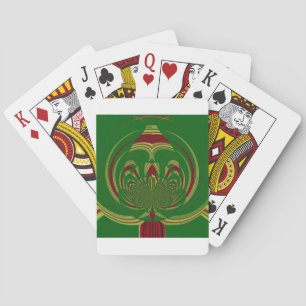 Green Floral Playing Cards