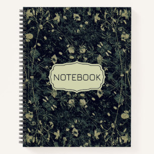 Green Floral Pretty  Notebook