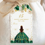 Green Floral Princess Happy Birthday Gift Tags<br><div class="desc">This elegant and glamourous birthday gift tag can be personalized with a name or title such as daughter, granddaughter, niece, friend etc. The design features a beautiful princess with dark hair in a tiara and green ball gown. The text combines handwritten script and modern sans serif fonts for a classy...</div>